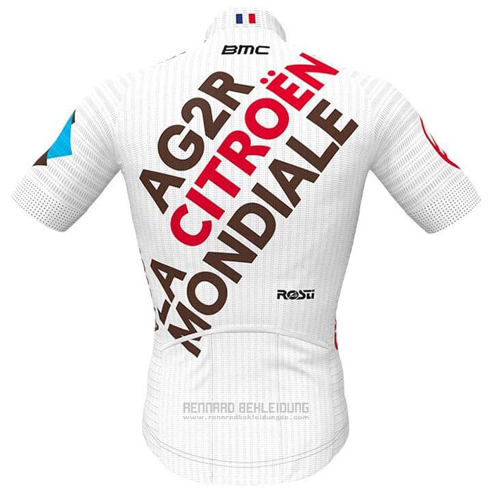 2021 Fahrradbekleidung Ag2r La Mondiale Wei Trikot Kurzarm und Tragerhose - zum Schließen ins Bild klicken